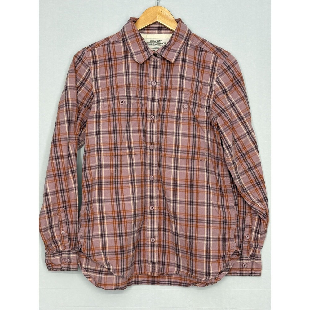 REI Co-op Wallace Lake‎ Shirt Mens Flannel Maddox Plaid Rose Dawn Asphalt Medium